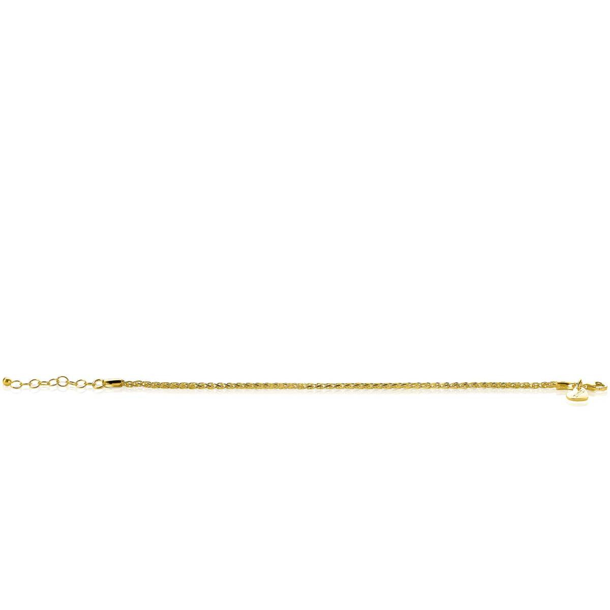 Zinzi Chain ZIA1931G goudkleurige armband met vossenstaart schakels 2 mm breed - Lengte 16.5-20 cm