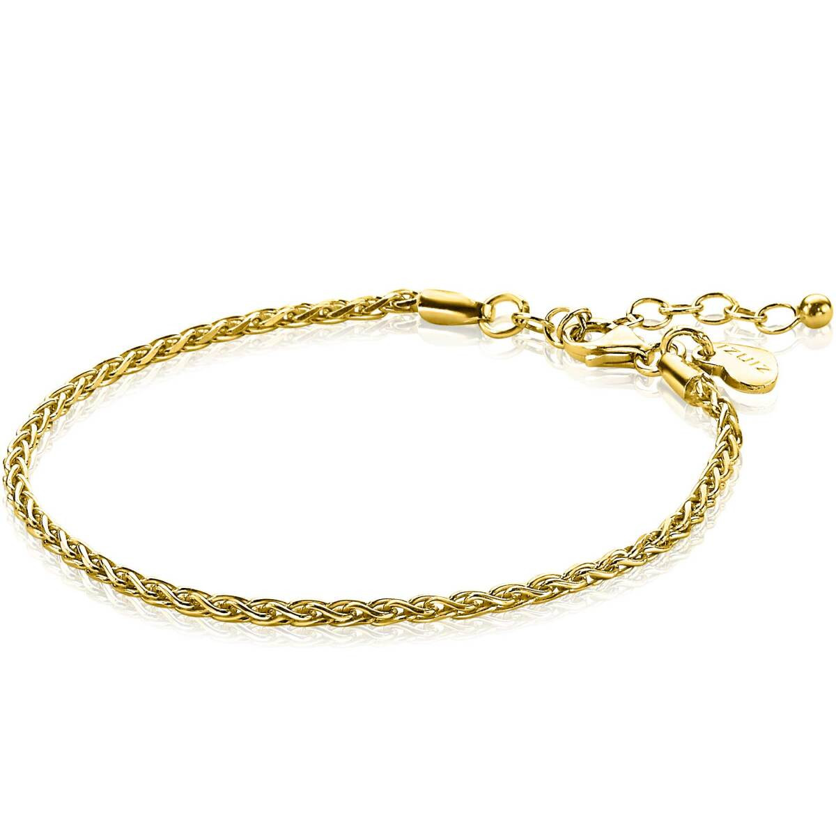 Zinzi Chain ZIA1931G goudkleurige armband met vossenstaart schakels 2 mm breed - Lengte 16.5-20 cm