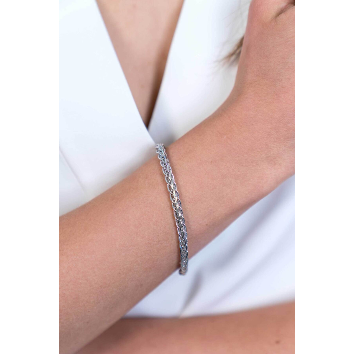 Zinzi Chain ZIA2214 zilveren armband met vossenstaart schakels 5 mm breed - Lengte 19 cm