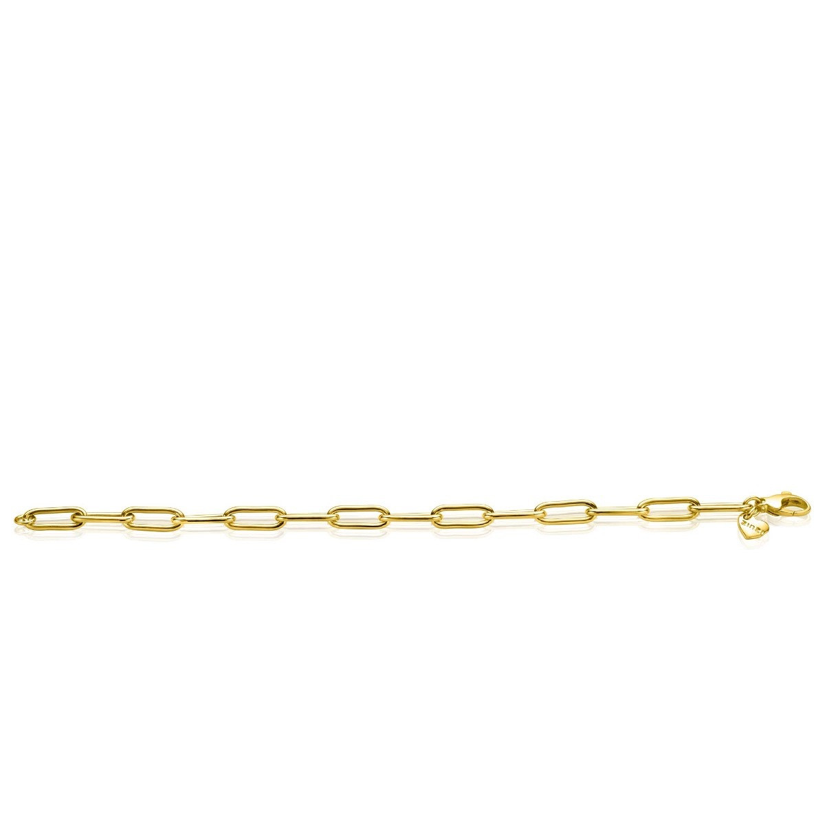 Zinzi Chain ZIA2286G gold plated armband met paperclip schakels 5.5 mm breed - Lengte 19 cm