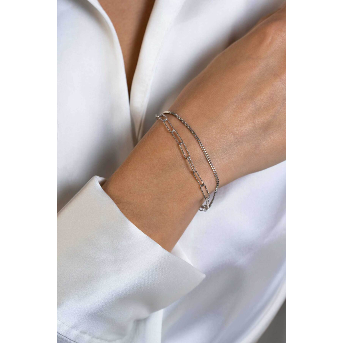 Zinzi Chain ZIA2367 zilveren armband met paperclip en gourmet schakels 5 mm breed - Lengte 17-20 cm