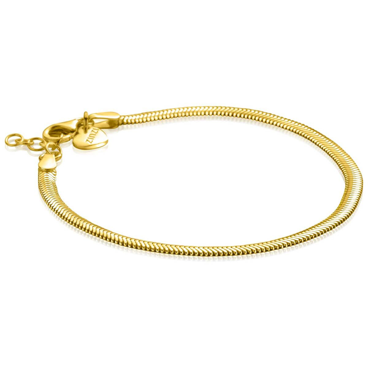 Zinzi Chain ZIA2402 zilveren slangen schakelarmband glanzend 3.5 mm breed - Lengte 18-20 cm
