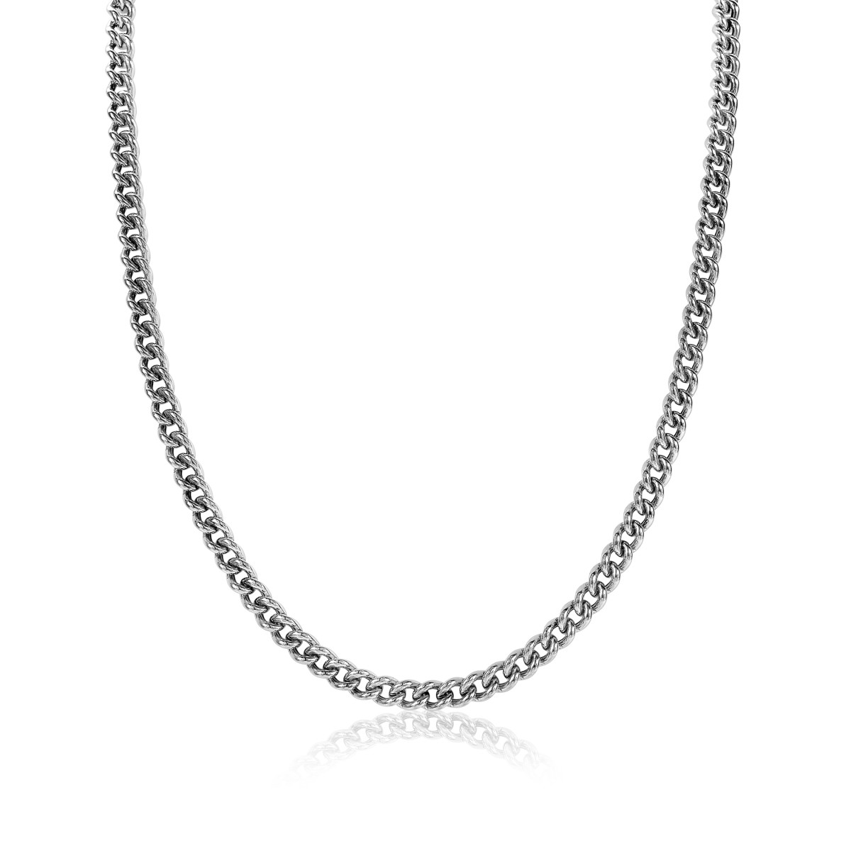 Zinzi Chain ZIC1414 zilveren gourmet ketting 4.5 mm breed - Lengte 45 cm