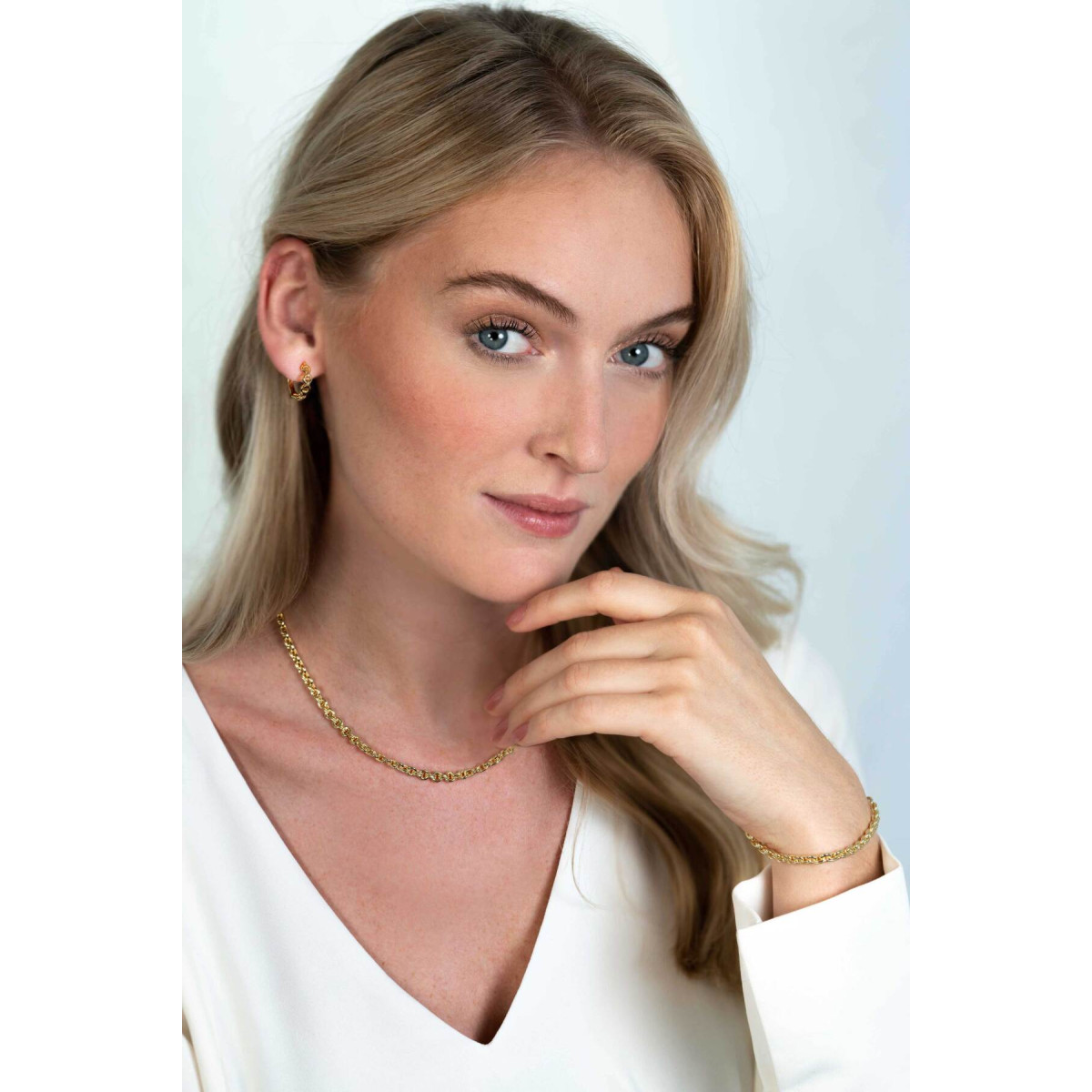 Zinzi Chain ZIC2239G goudkleurige jasseron schakelketting 5 mm breed - Lengte 40-45 cm