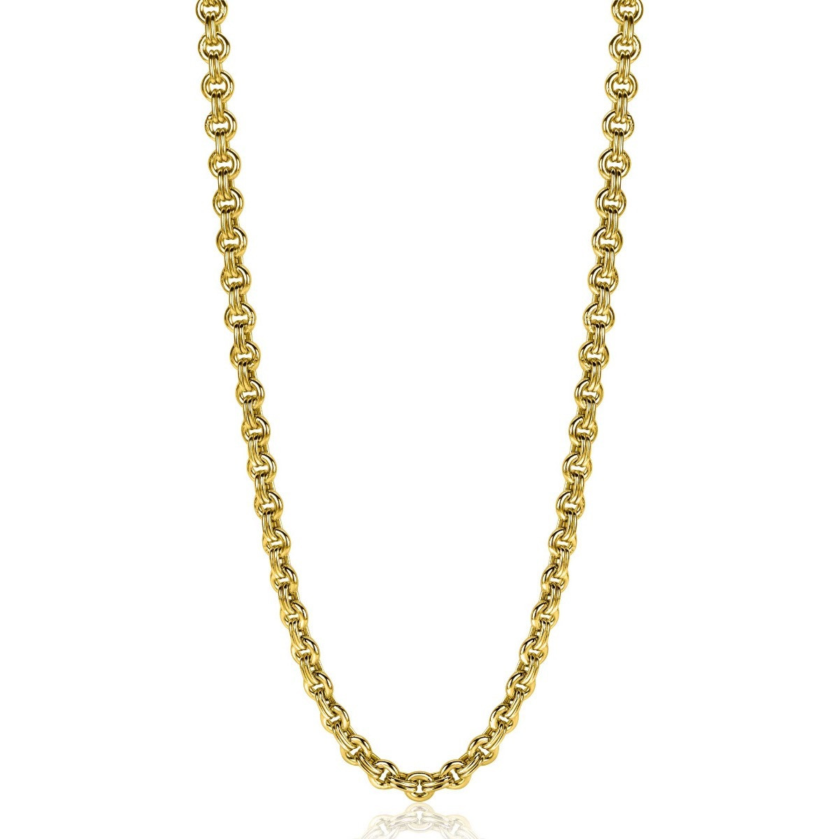 Zinzi Chain ZIC2239G goudkleurige jasseron schakelketting 5 mm breed - Lengte 40-45 cm