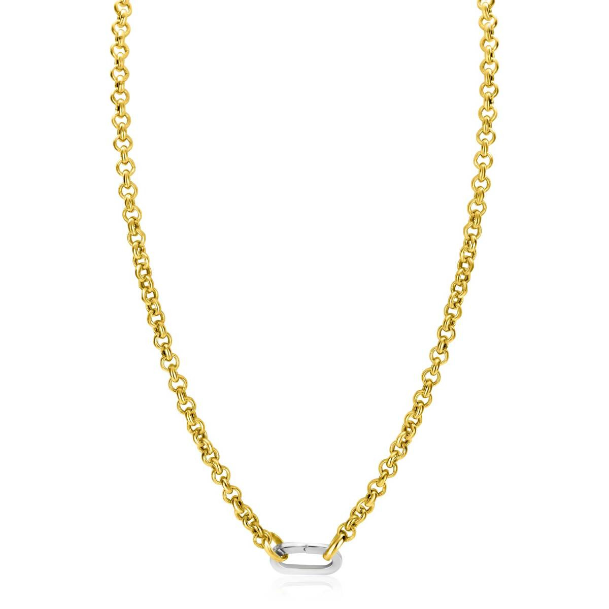 Zinzi Chain ZIC2377G goudkleurige jasseron schakelketting 4.4 mm breed - Lengte 42 cm