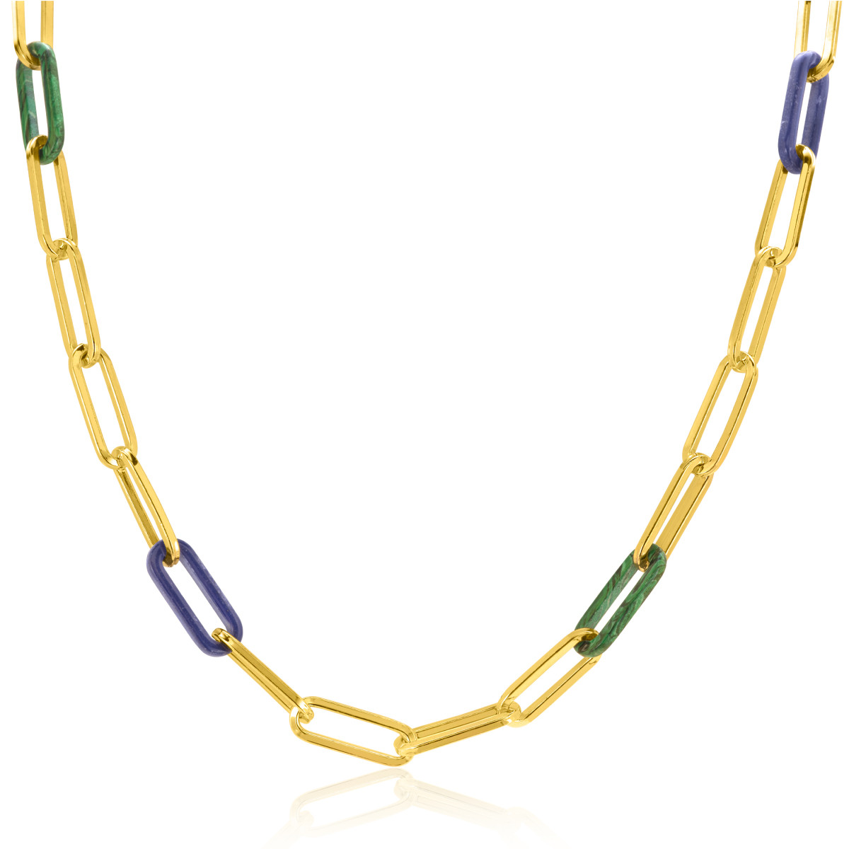 Zinzi Chain ZIC2455 goudkleurige schakelketting met paperclip schakels 6.7 mm breed - Lengte 45 cm