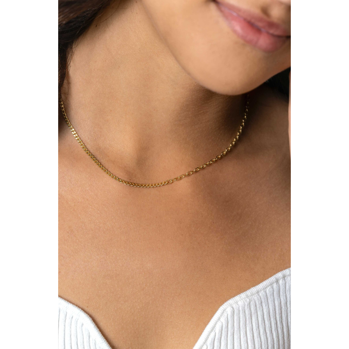 Zinzi Chain ZIC2468G goudkleurige schakelketting gourmet paperclip 2.7 mm breed - Lengte 43-45 cm