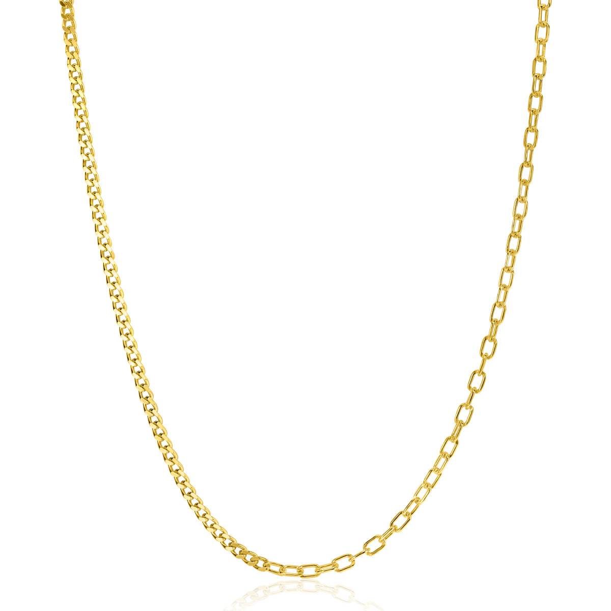 Zinzi Chain ZIC2468G goudkleurige schakelketting gourmet paperclip 2.7 mm breed - Lengte 43-45 cm