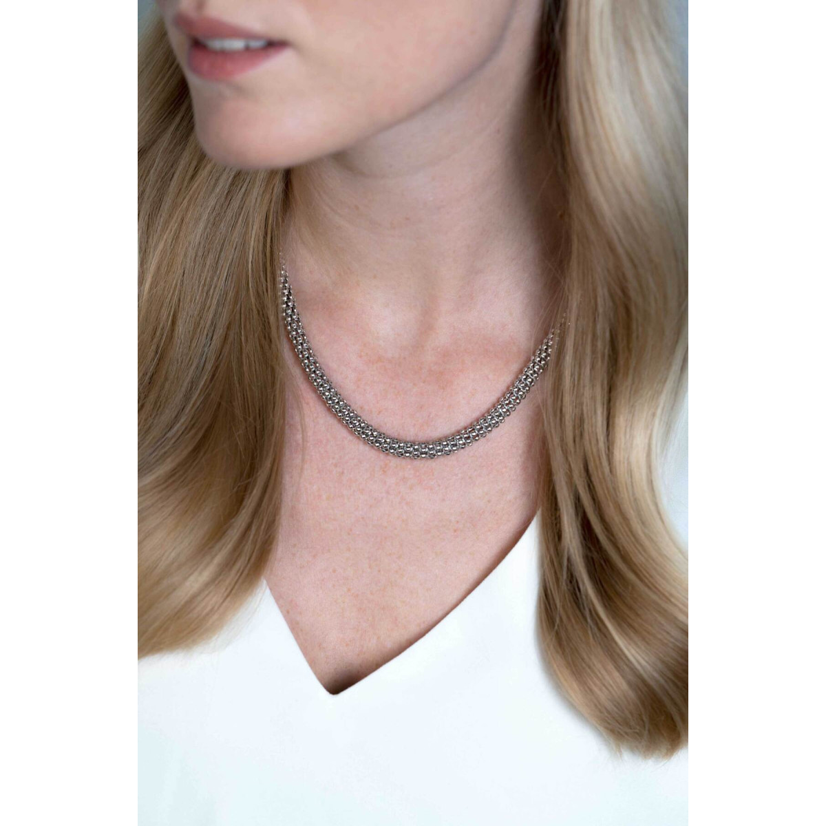 Zinzi Chain ZIC733 zilveren schakelketting met ronde schakels - Lengte 45 cm