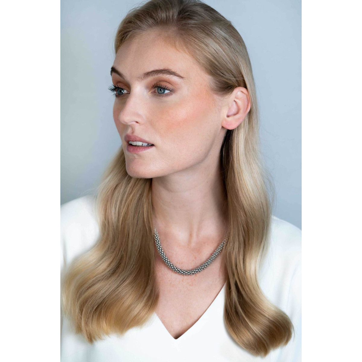 Zinzi Chain ZIC733 zilveren schakelketting met ronde schakels - Lengte 45 cm