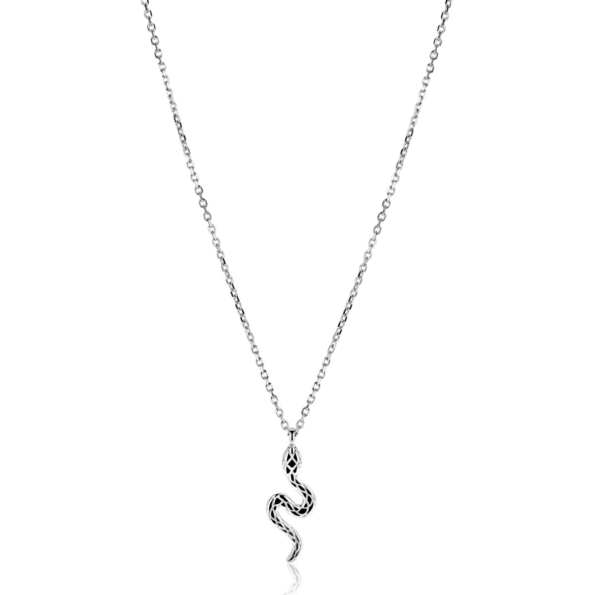 Zinzi Fatima's Favorieten ZIC2721 zilveren ketting met slang hanger - Lengte 42-45 cm