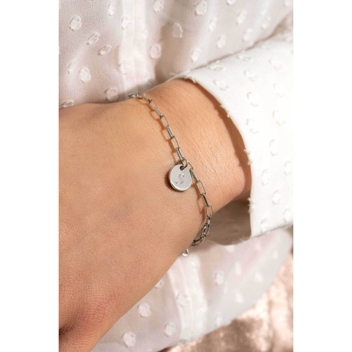 Zinzi Gravures ZIA2166 zilveren armband met ronde graveerhanger 2.6 mm breed - Lengte 17-20 cm