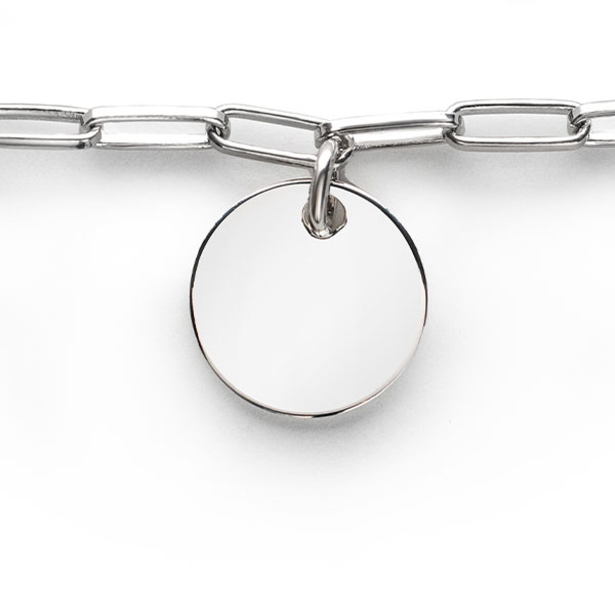 Zinzi Gravures ZIA2166 zilveren armband met ronde graveerhanger 2.6 mm breed - Lengte 17-20 cm