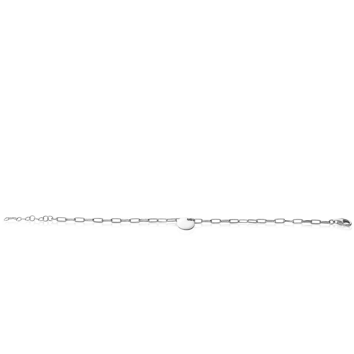 Zinzi Gravures ZIA2166 zilveren armband met ronde graveerhanger 2.6 mm breed - Lengte 17-20 cm