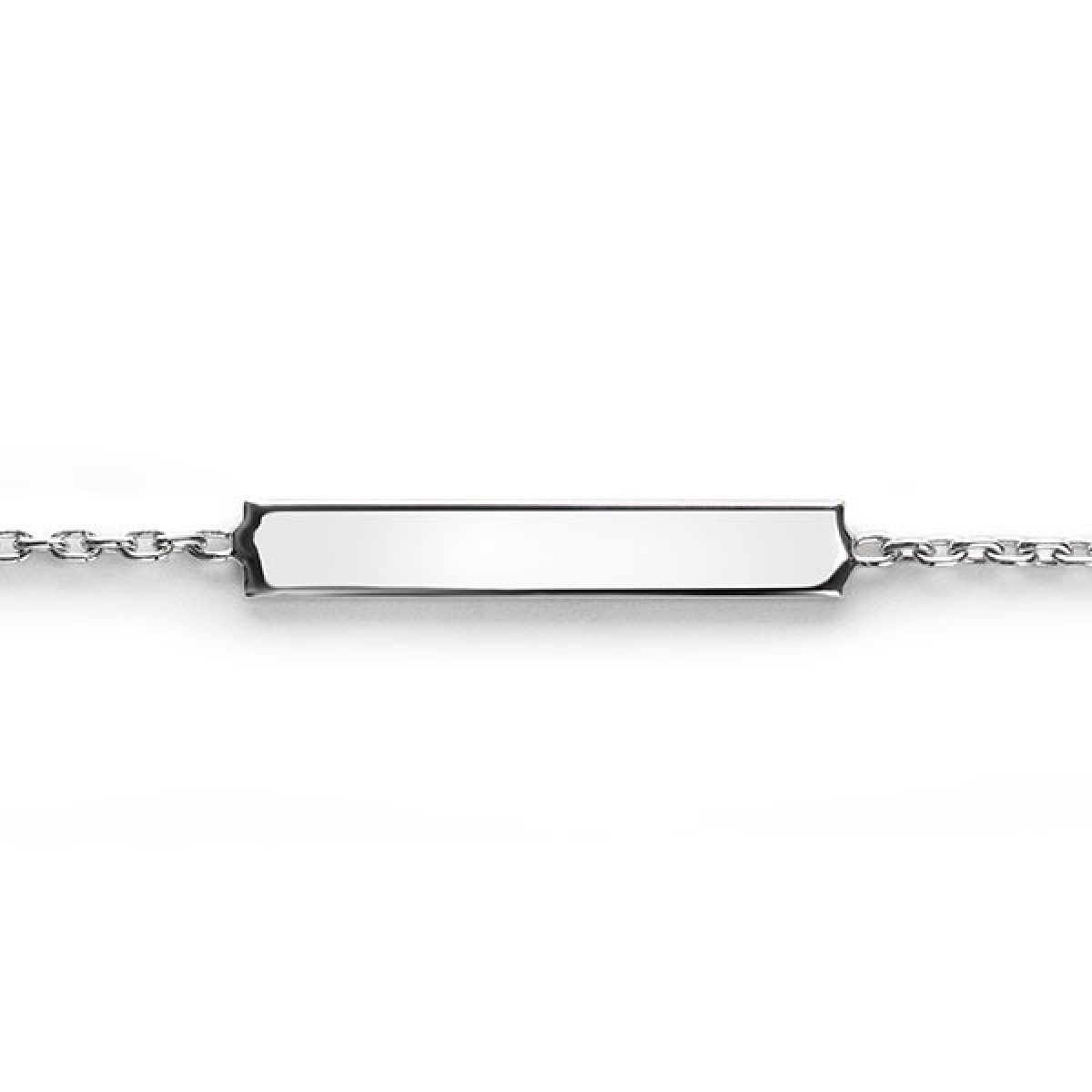 Zinzi Gravures ZIA2344 zilveren plaatarmband met rechthoek 26 mm x 4 mm - Lengte 17-20 cm