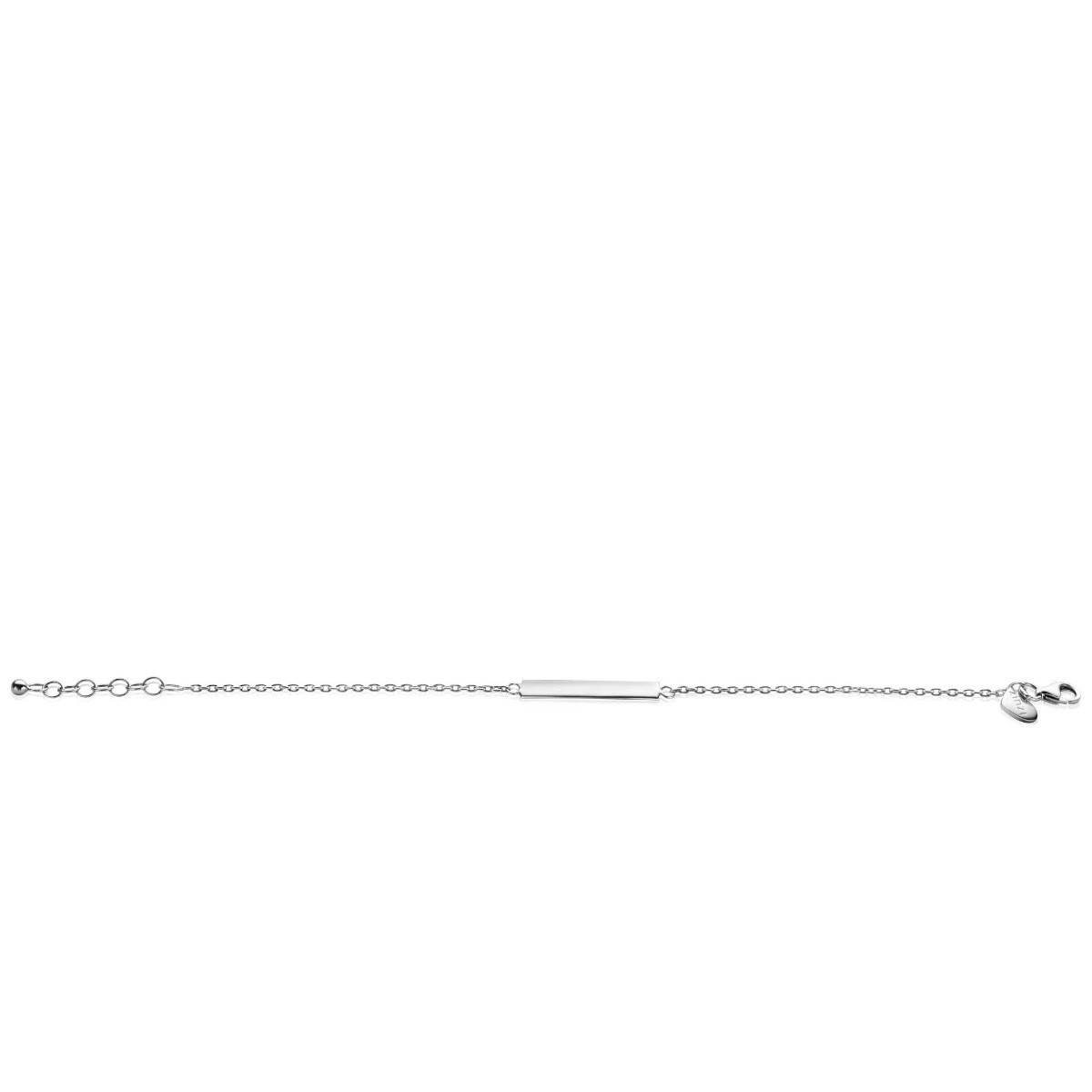 Zinzi Gravures ZIA2344 zilveren plaatarmband met rechthoek 26 mm x 4 mm - Lengte 17-20 cm