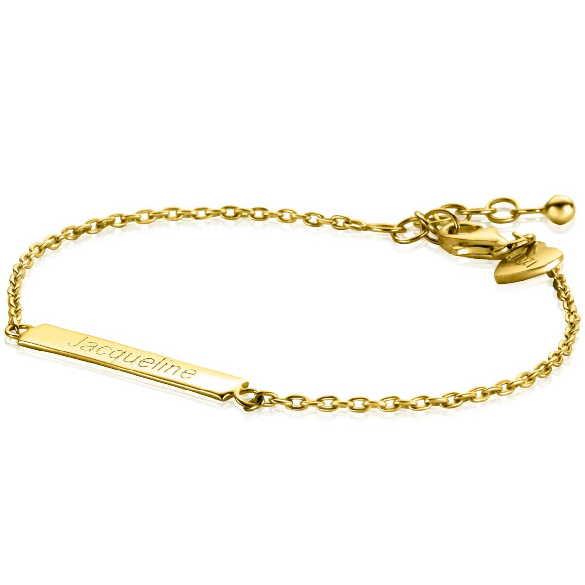 Zinzi Gravures ZIA2344G gold plated armband met glanzend plaatje 26 mm x 4 mm - Lengte 17-20 cm