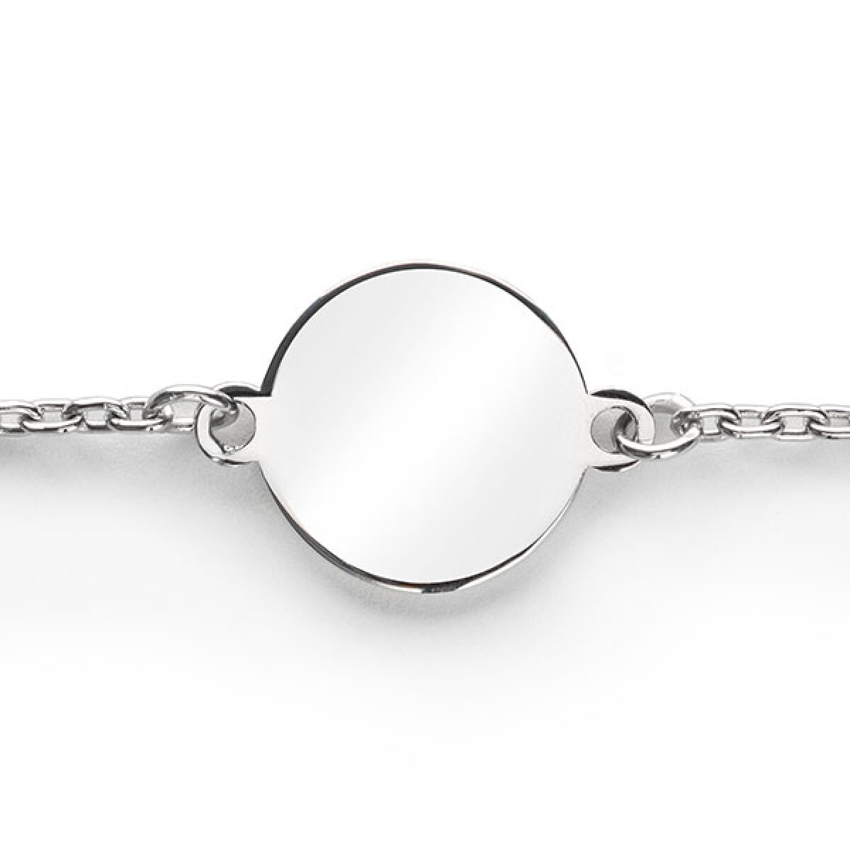 Zinzi Gravures ZIA2345 zilveren armband met rond graveerplaatje 15 mm - Lengte 17-20 cm