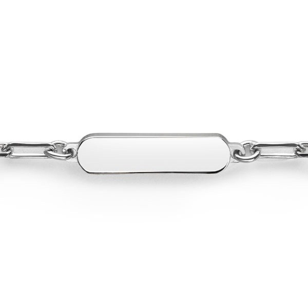 Zinzi Gravures ZIA2530 zilveren plaatarmband met rechthoekige schakels 16 mm breed - Lengte 16.5-19.5 cm