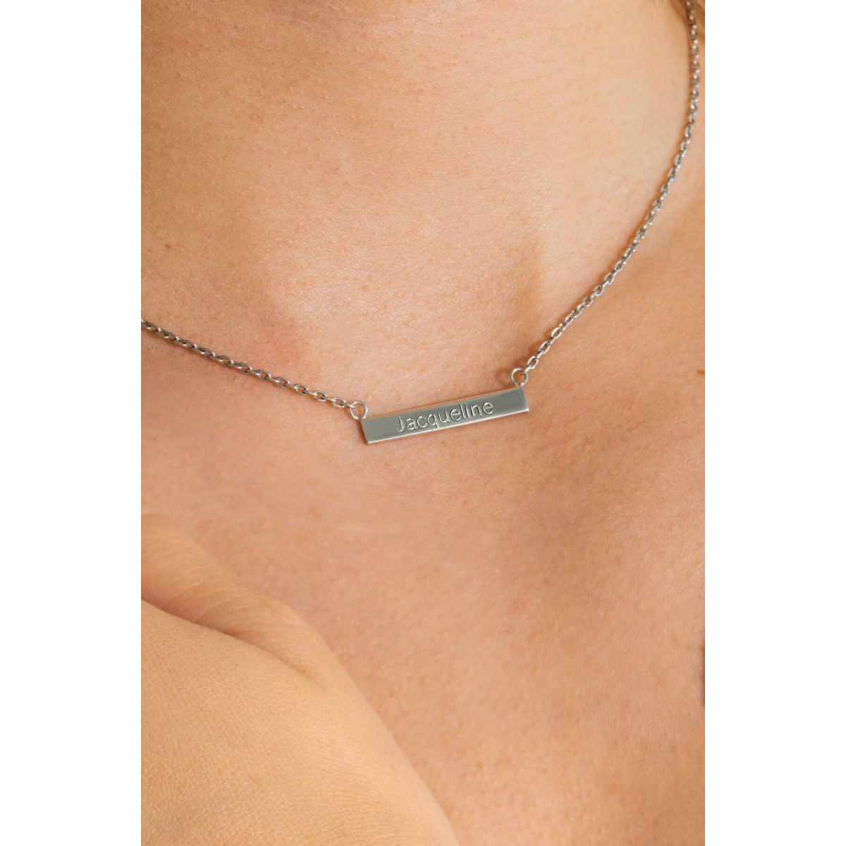 Zinzi Gravures ZIC2344 zilveren ketting met barhanger - Lengte 40-45 cm