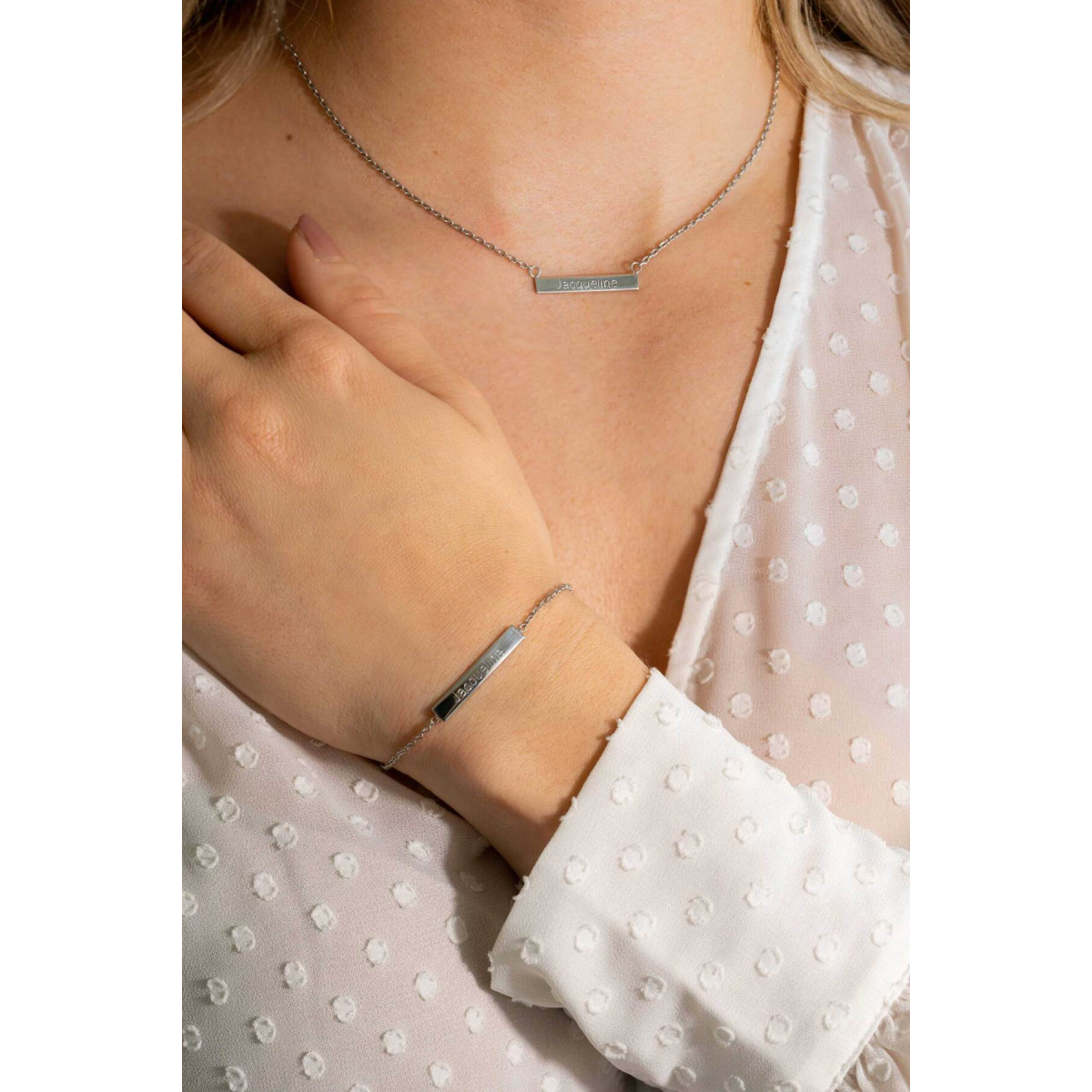 Zinzi Gravures ZIC2344 zilveren ketting met barhanger - Lengte 40-45 cm