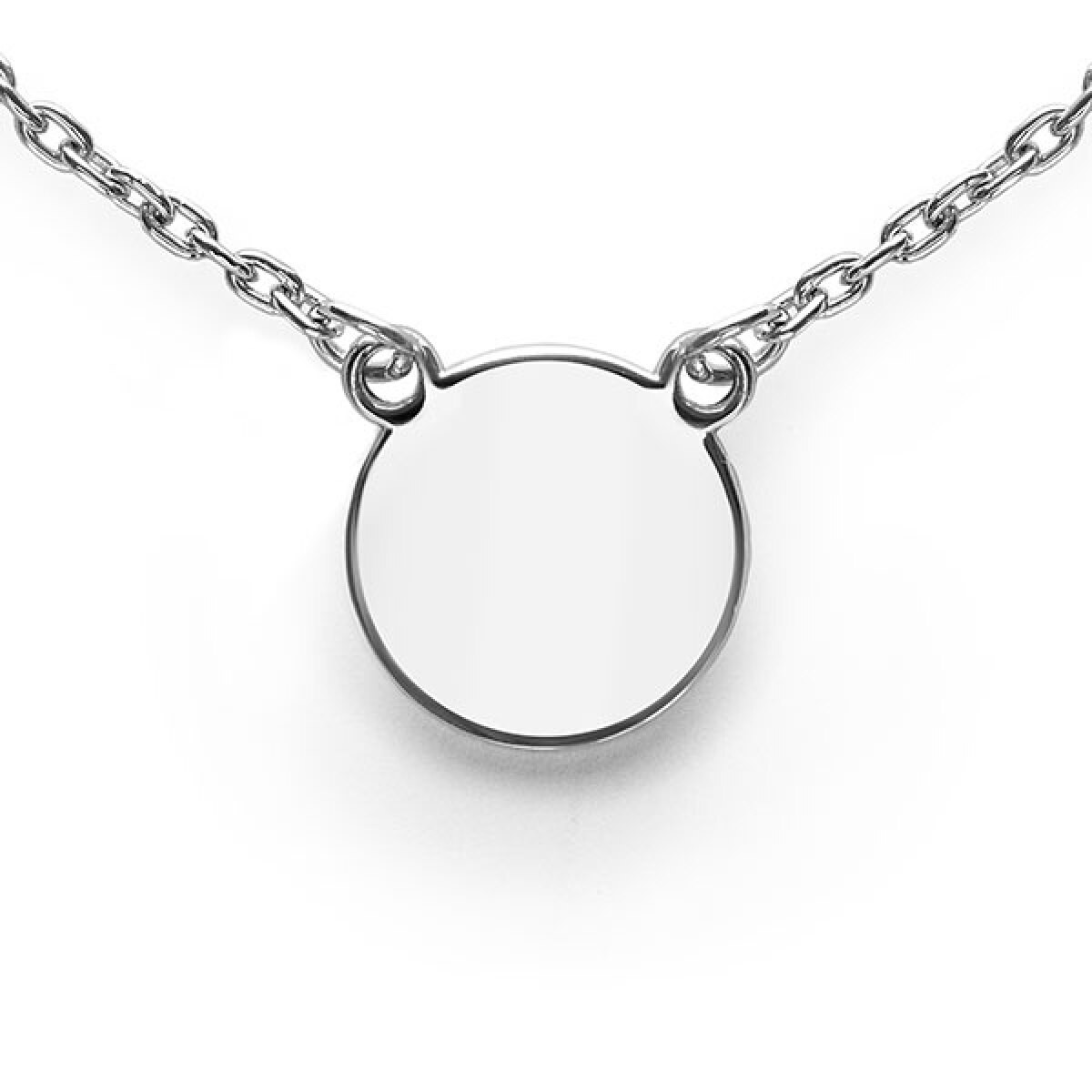 Zinzi Gravures ZIC2345 zilveren ketting met ronde hanger - Lengte 40-43 cm