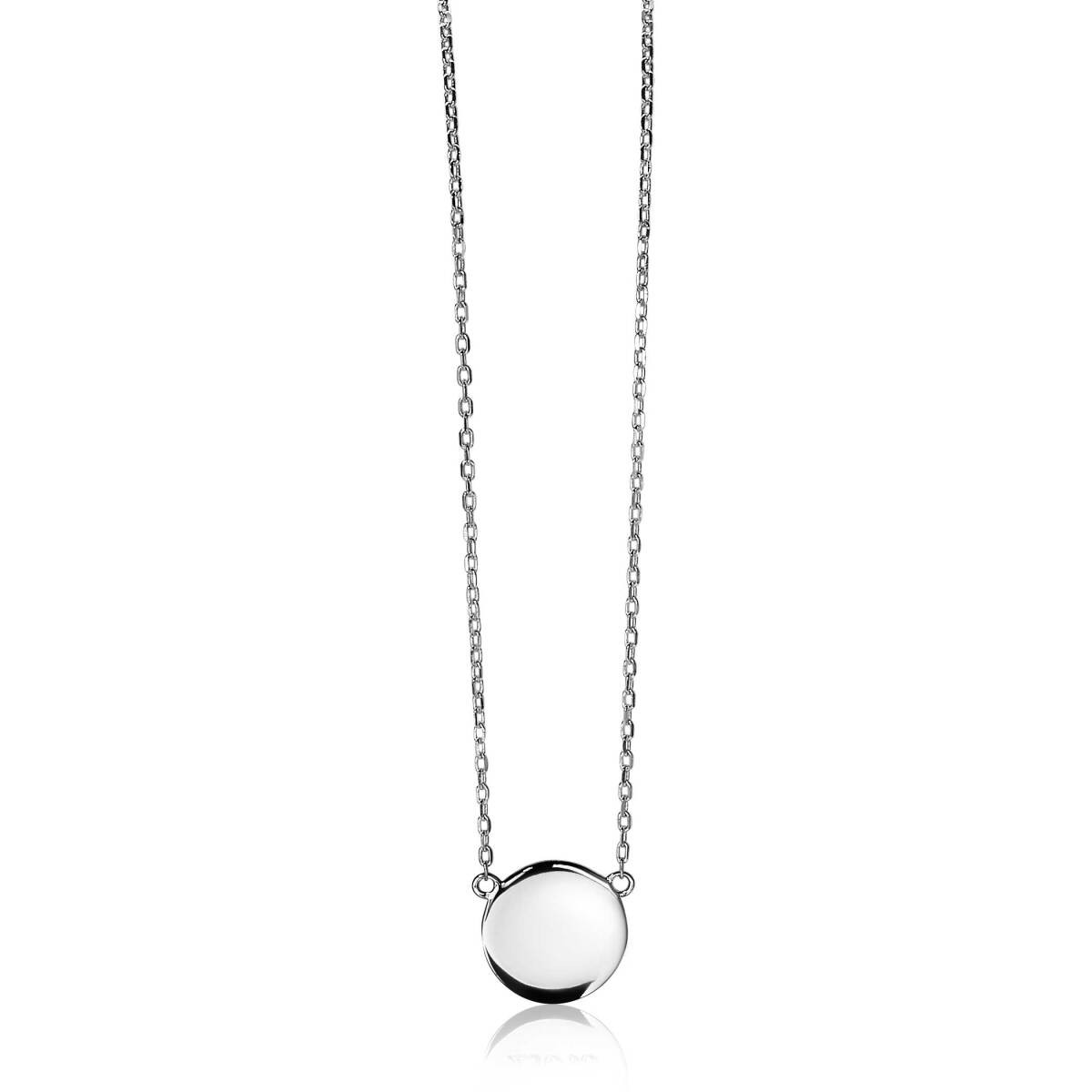 Zinzi Gravures ZIC2345 zilveren ketting met ronde hanger - Lengte 40-43 cm