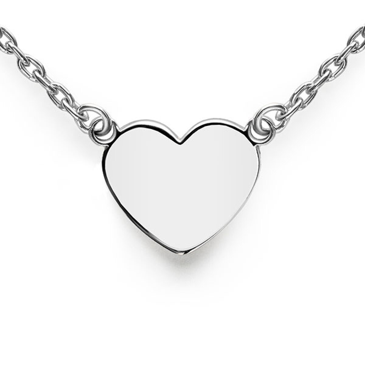Zinzi Gravures ZIC2346 zilveren ketting met hart hanger - Lengte 40-43 cm