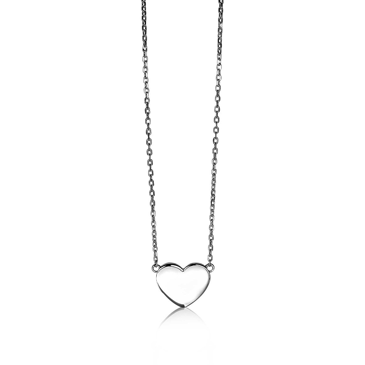 Zinzi Gravures ZIC2346 zilveren ketting met hart hanger - Lengte 40-43 cm