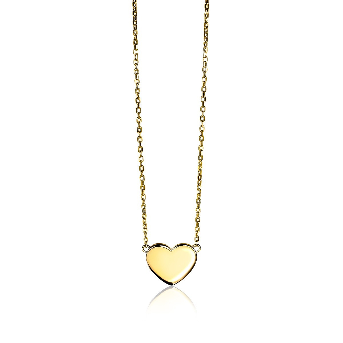Zinzi Gravures ZIC2346G gold plated ketting met graveerbaar hart 10 mm - Lengte 40-43 cm