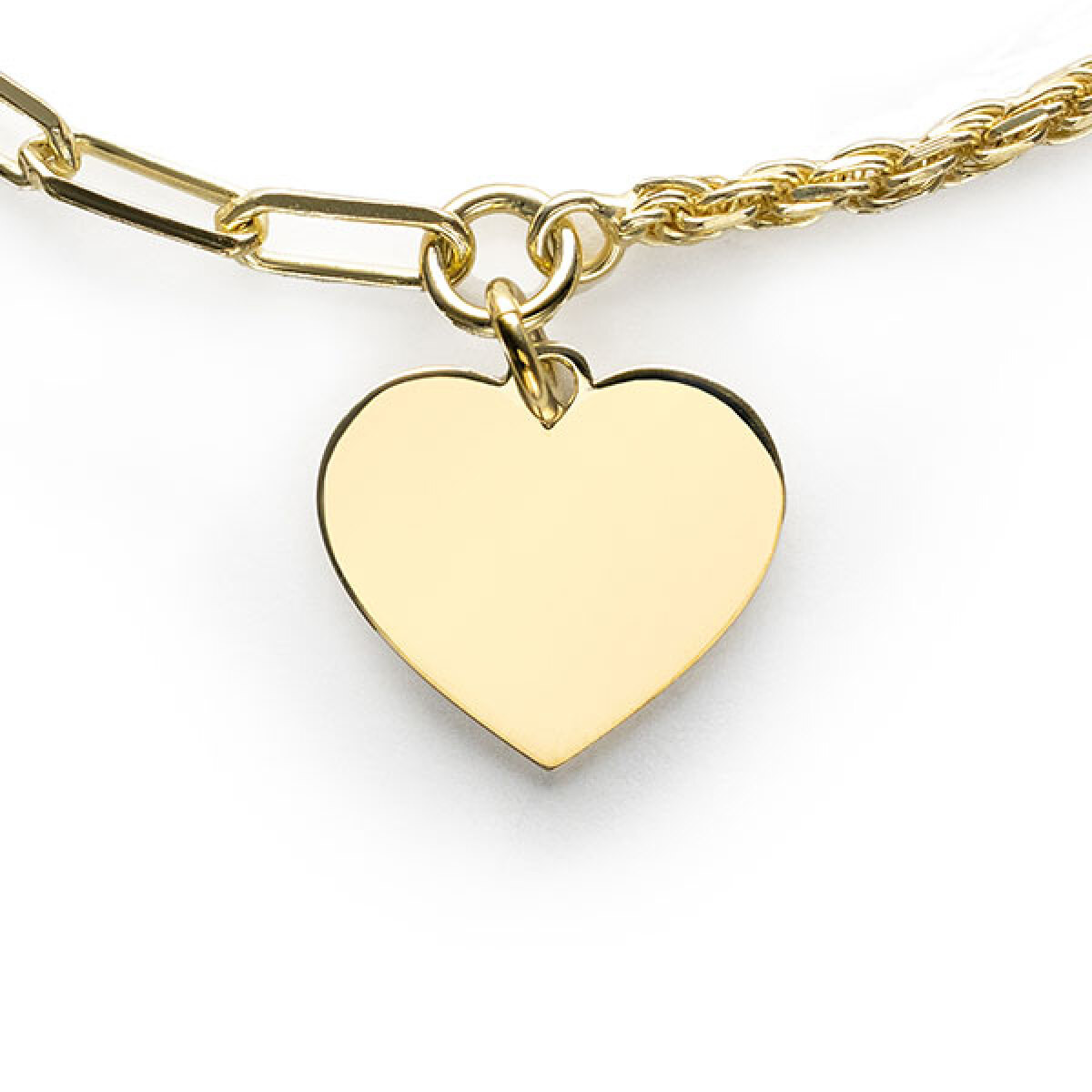 Zinzi Gravures ZIC2381G 925 gold plated ketting met hart hanger 12 mm - Lengte 40-45 cm