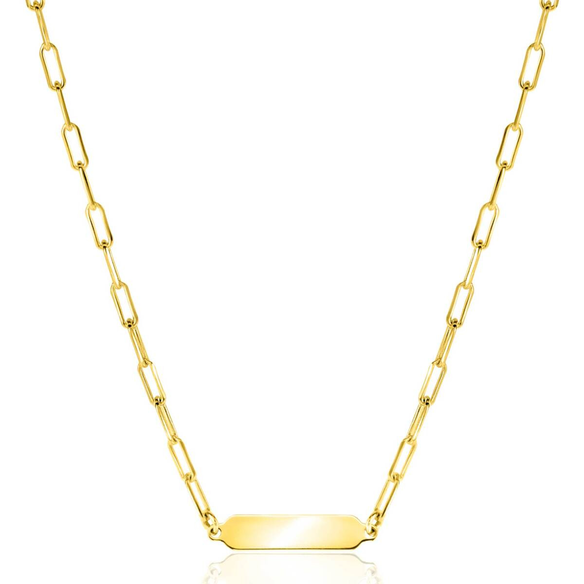 Zinzi Gravures ZIC2530G goudkleurige schakelketting met rechthoek 4.2 mm breed - Lengte 42-45 cm