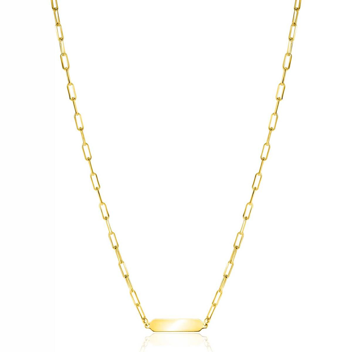 Zinzi Gravures ZIC2530G goudkleurige schakelketting met rechthoek 4.2 mm breed - Lengte 42-45 cm
