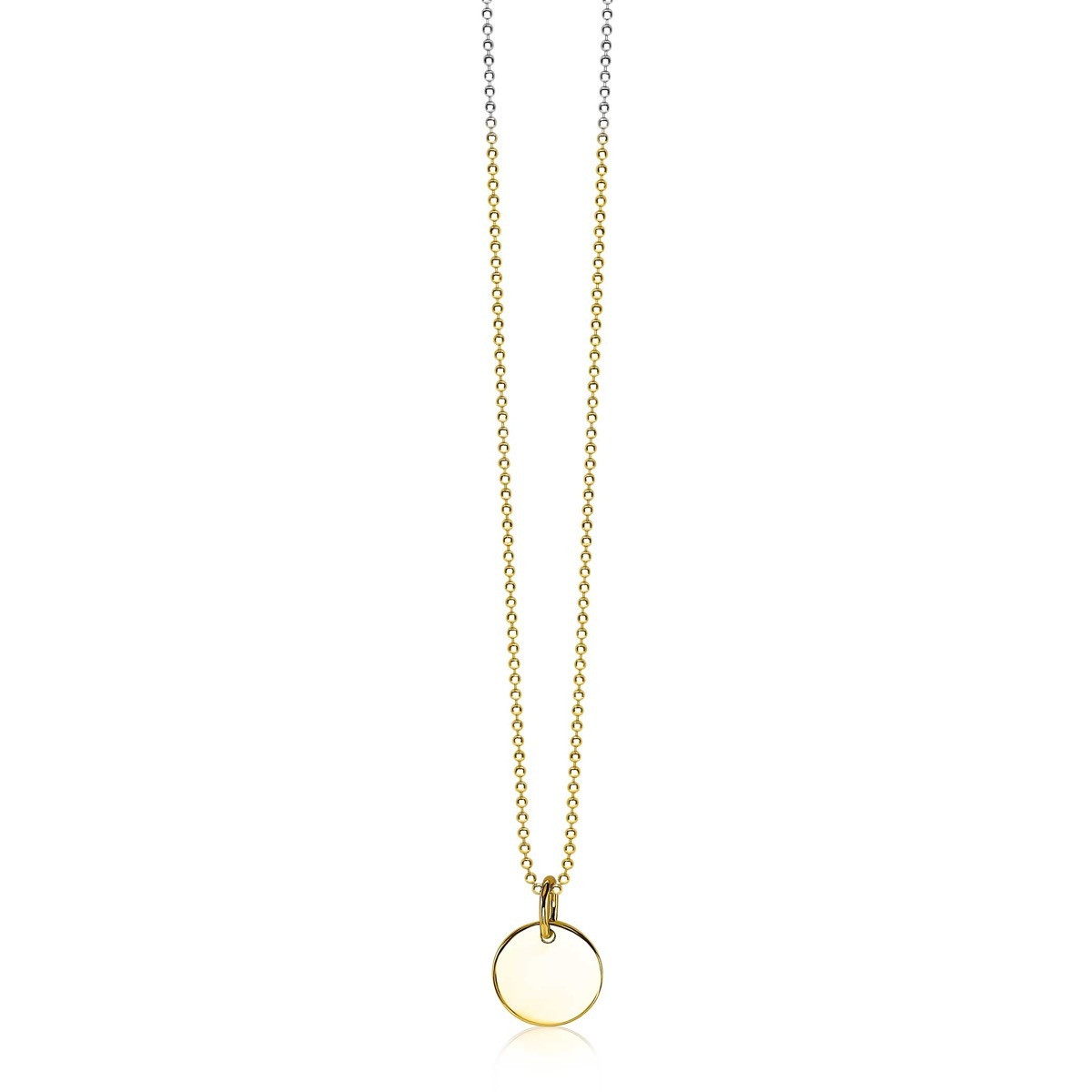 Zinzi Gravures ZIH2345G12 zilveren gold plated graveerhanger 12 mm breed - Hoogte 16.5 mm