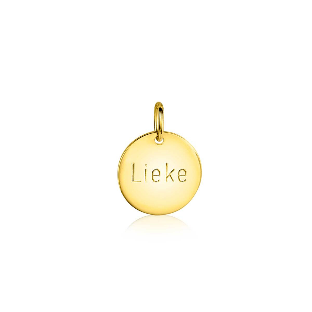 Zinzi Gravures ZIH2345G12 zilveren gold plated graveerhanger 12 mm breed - Hoogte 16.5 mm