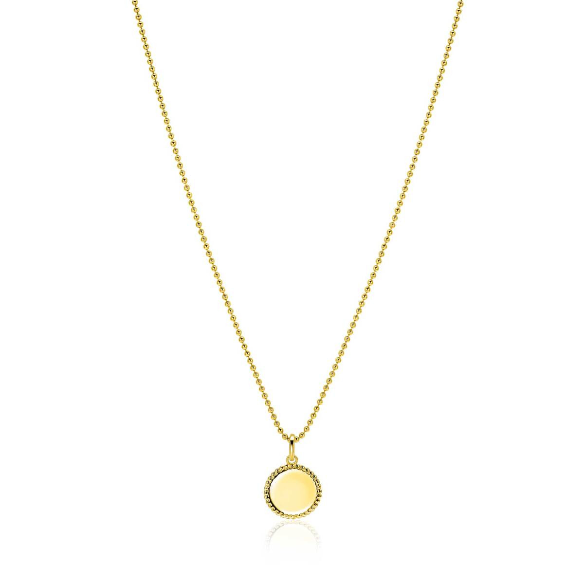 Zinzi Gravures ZIH2650G gold plated graveerhanger rond 12 mm breed - Hoogte 17.5 mm