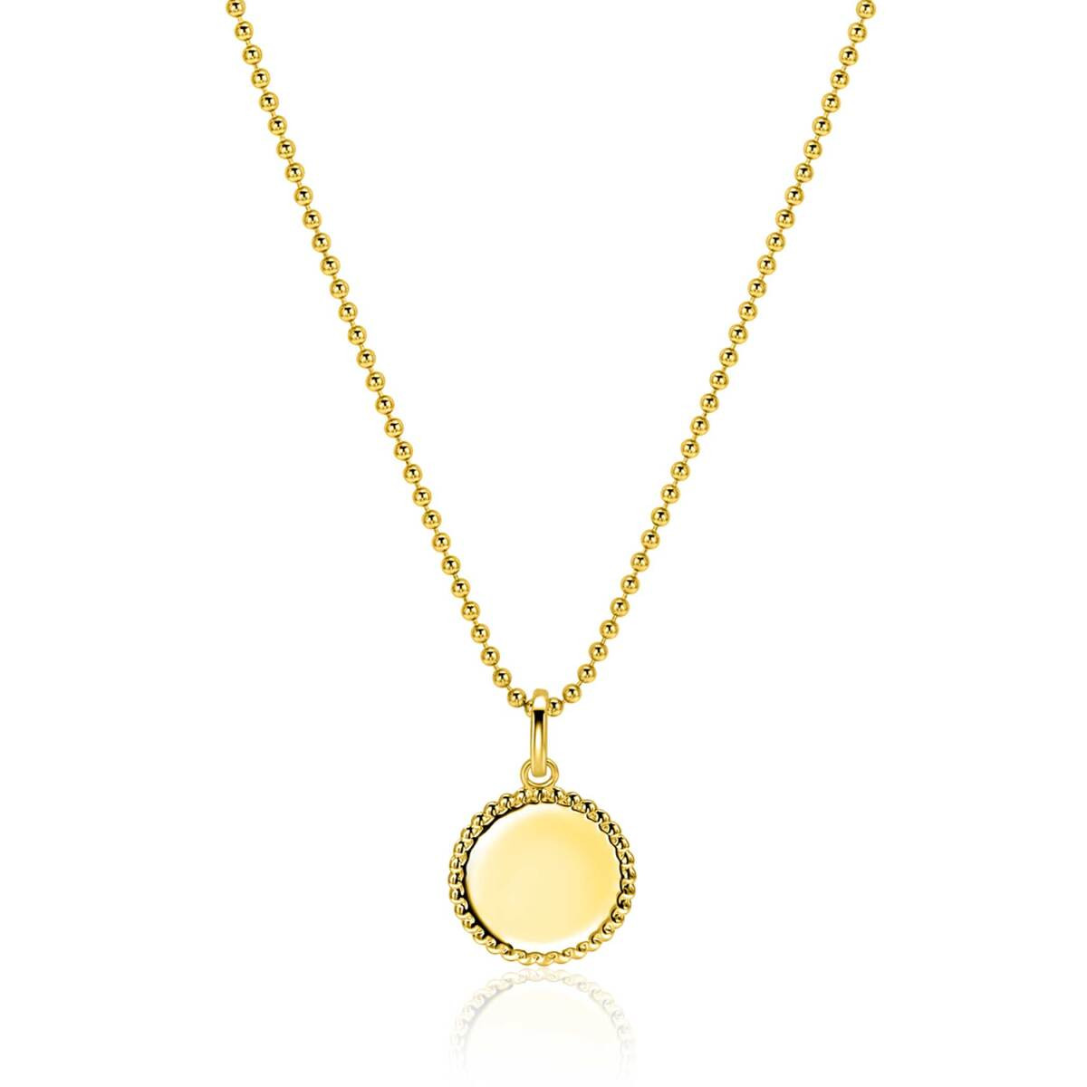 Zinzi Gravures ZIH2650G gold plated graveerhanger rond 12 mm breed - Hoogte 17.5 mm