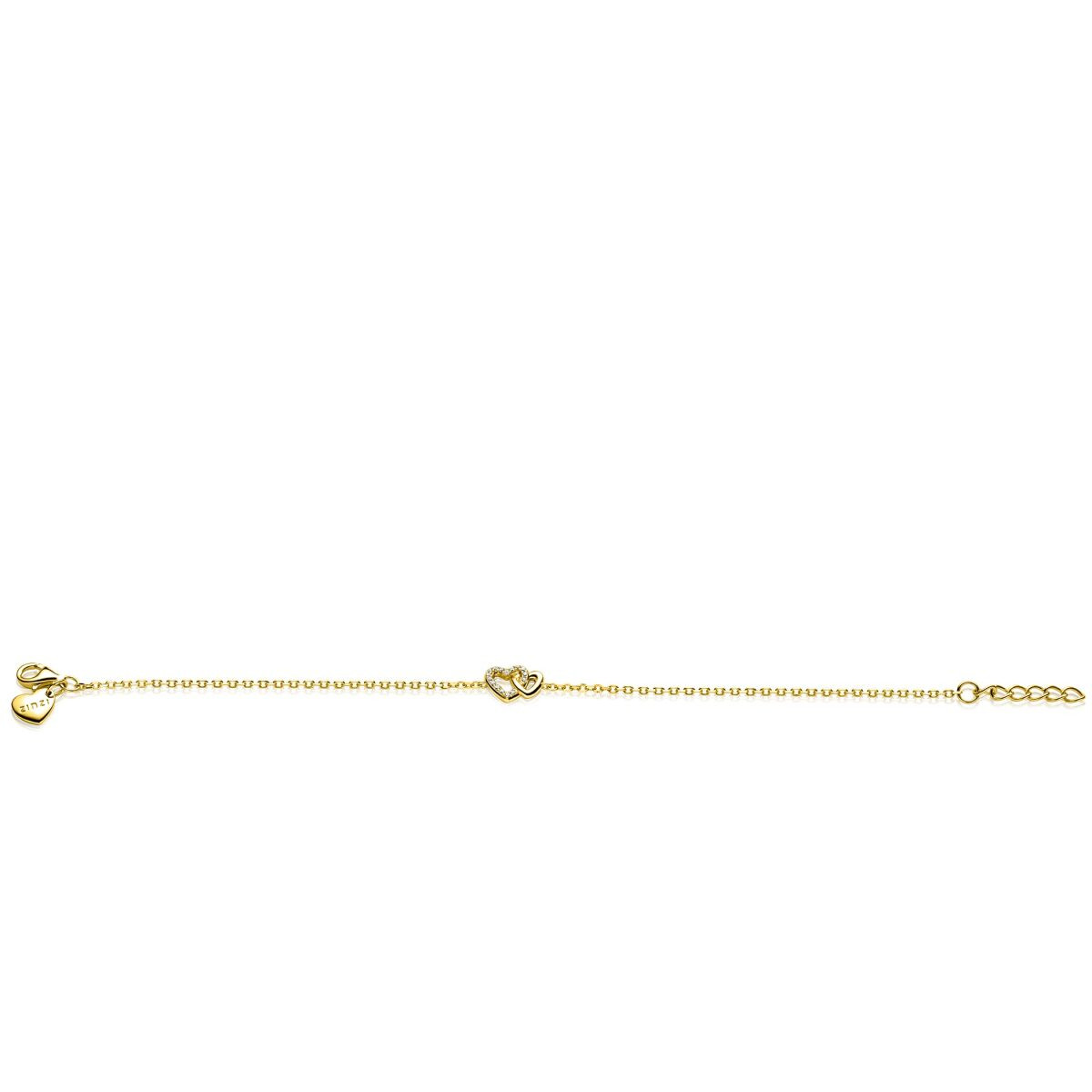 Zinzi Liekes Favorieten ZIA2493Y goudkleurige armband met hartjes 7.7 mm breed - Lengte 17-19 cm