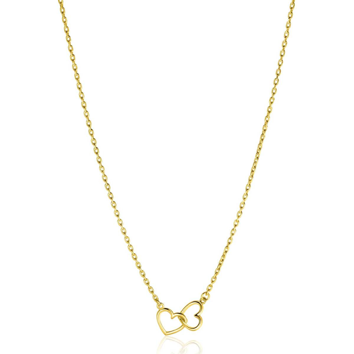 Zinzi Liekes Favorieten ZIC2513G goudkleurige schakelketting met hart 9 mm breed - Lengte 40-45 cm