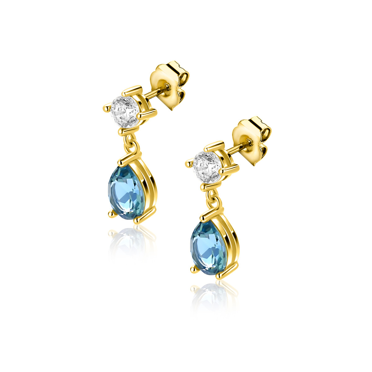 Zinzi Liekes Favorieten ZIO2744 oorstekers met zirkonia's 5 mm breed - Hoogte 16 mm