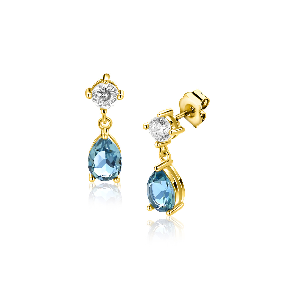 Zinzi Liekes Favorieten ZIO2744 oorstekers met zirkonia's 5 mm breed - Hoogte 16 mm