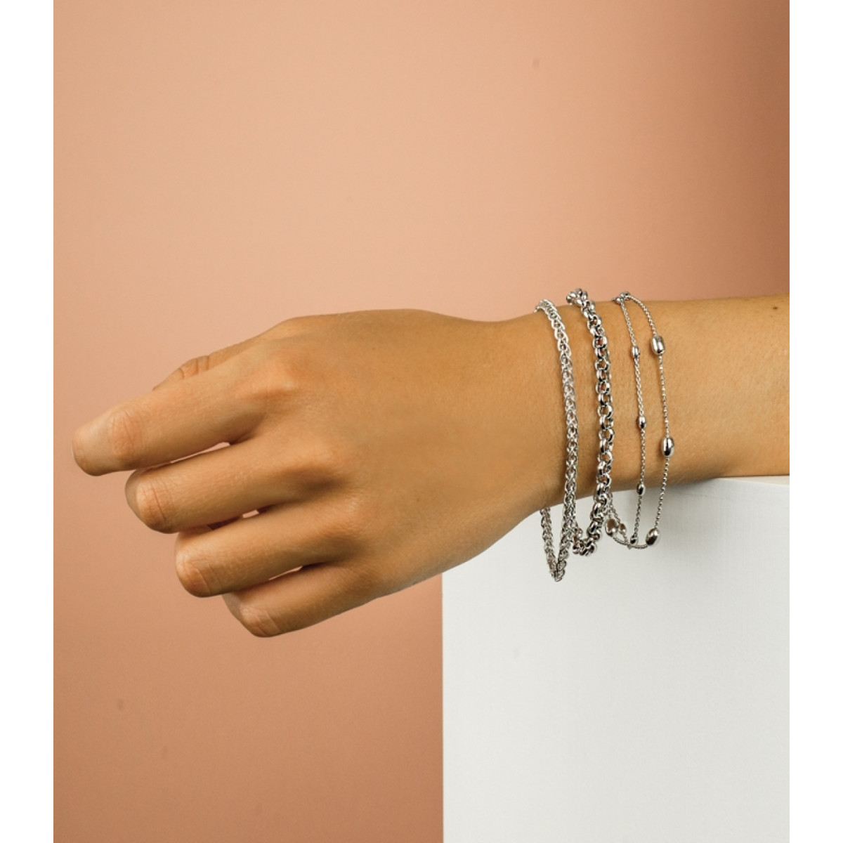 Zinzi ZIA1009 zilveren schakelarmband met jasseron schakels 5 mm breed - Lengte 19 cm