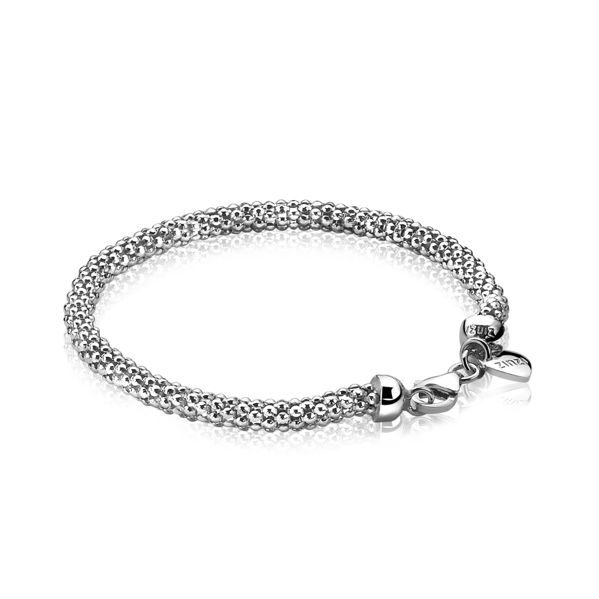 Zinzi ZIA1057-21 925 zilveren armband met bolletjes schakels 4.5 mm breed - Lengte 21 cm