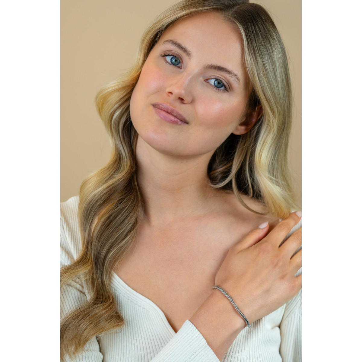 Zinzi ZIA1124 zilveren schakelarmband met vossenstaart schakels 3 mm breed - Lengte 19 cm