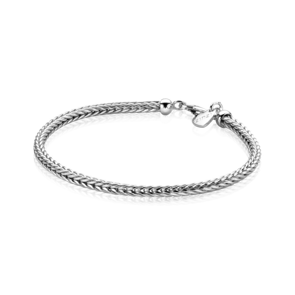 Zinzi ZIA1124 zilveren schakelarmband met vossenstaart schakels 3 mm breed - Lengte 19 cm