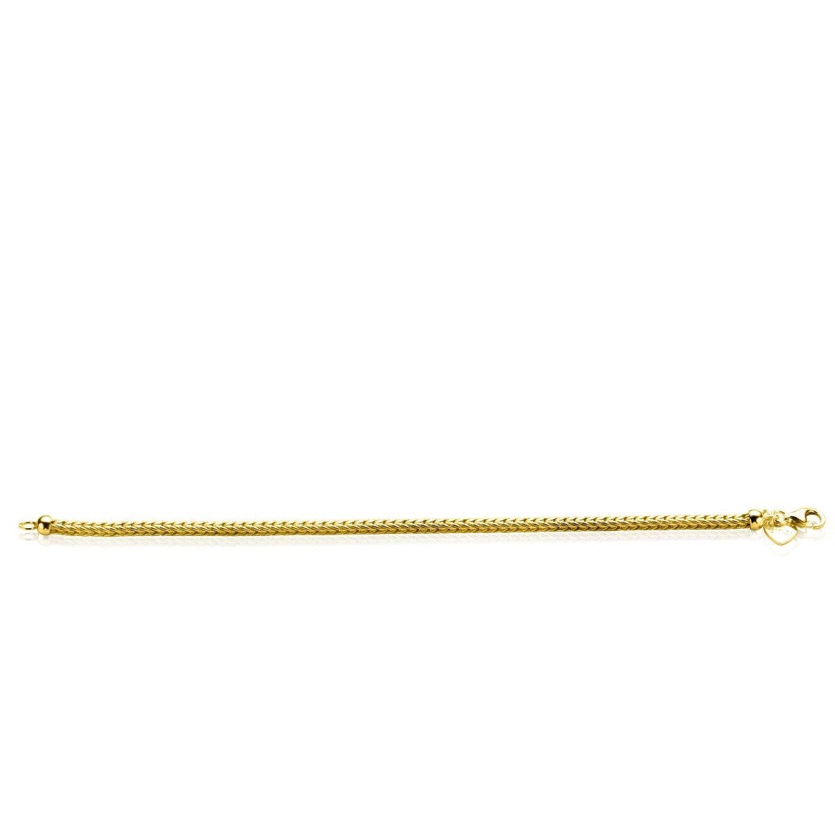 Zinzi ZIA1124G gold plated armband met vossenstaart schakels 3 mm breed - Lengte 19 cm