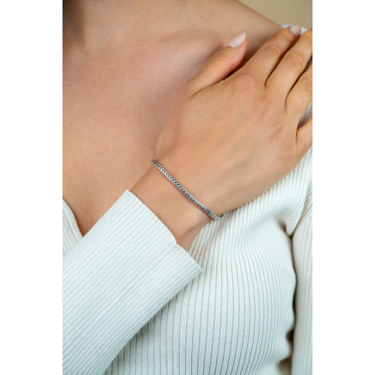 Zinzi ZIA1287 zilveren schakelarmband met palmier schakels 2.5 mm breed - Lengte 19 cm