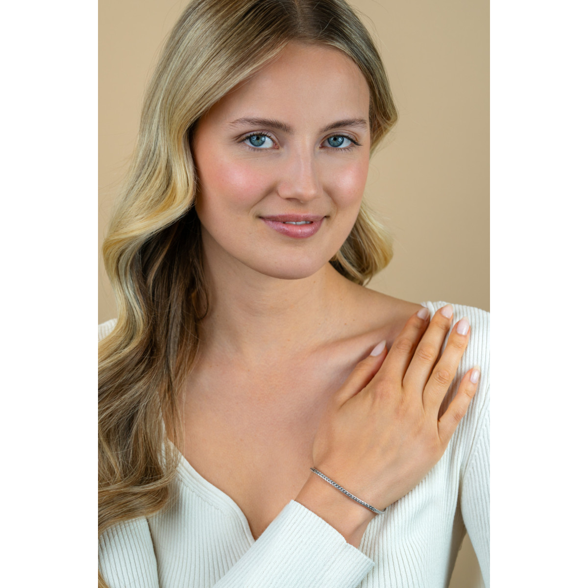 Zinzi ZIA1287 zilveren schakelarmband met palmier schakels 2.5 mm breed - Lengte 19 cm