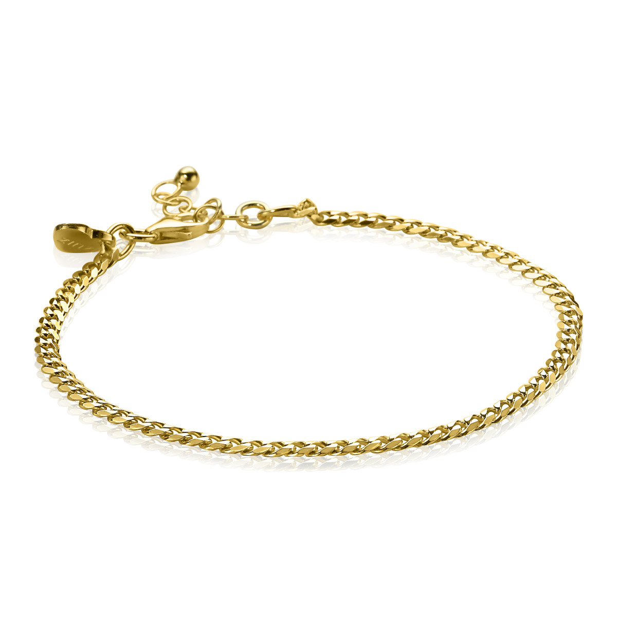 Zinzi ZIA1418G goudkleurige gourmet schakelarmband 3 mm breed - Lengte 18-20 cm